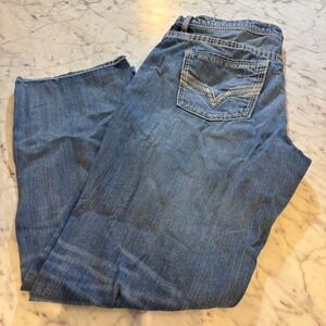 BKE Tyler Mens Straight Leg Jeans Medium Wash Blue Denim 36x32 AB23228